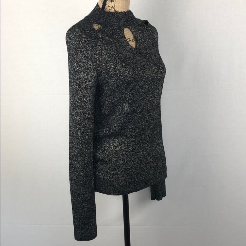 Jones new york women’s Sz L black silver  blouse - Picture 3 of 8
